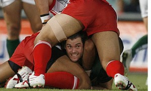 Rugby... Great for your legs, hard on the head.