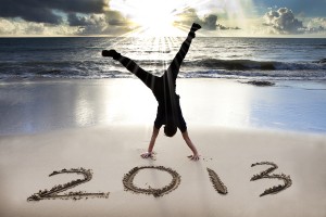 happy new year 2013 on the beach